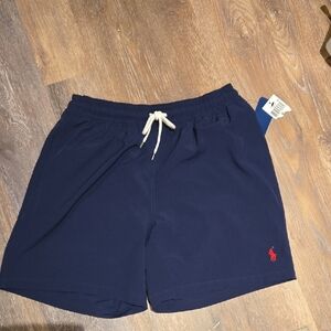 Ralph Lauren Navy Shorts with Red Trim